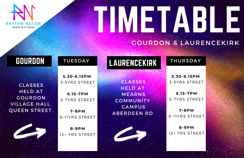 Timetable for Laurencekirk and Gourdon Classes